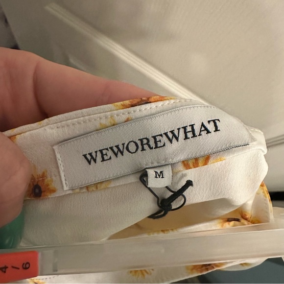 WeWoreWhat NWT Womens White Floral Sunflower Slip Miniskirt msrp $69 medium - Picture 6 of 9